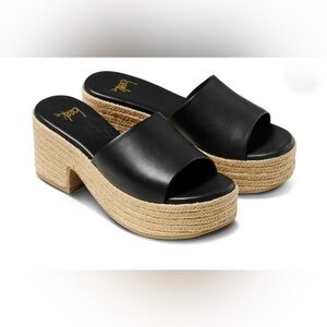 Prinia Jute Platform Heeled Sandal in Black NIB Woman owned brand!!!